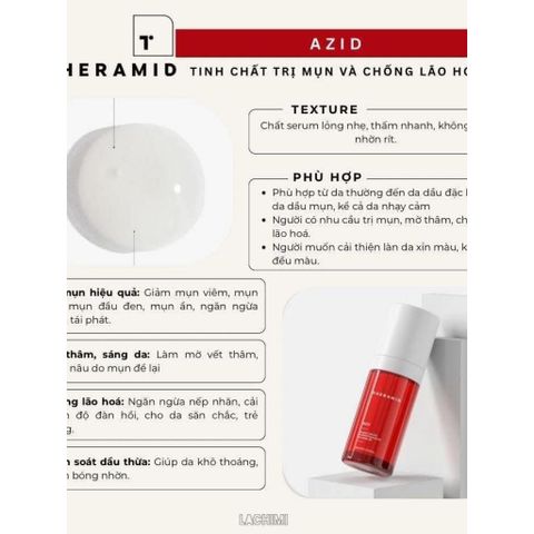 [HÀNG CÔNG TY] TINH CHẤT THERAMID AZID 15% AZELAIC ACID 30ML Giảm Mụn, Mờ Thâm Sáng Da