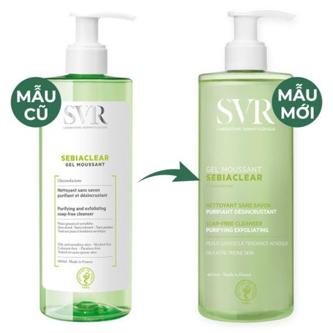 Sữa rửa mặt dạng gel cho da dầu mụn SVR Sebiaclear Gel Moussant 55ml/ 200ml/ 400ml  [NHẬP KHẨU CHÍNH HÃNG 100%]