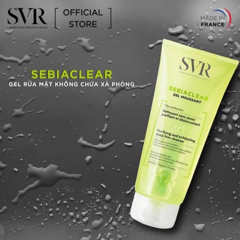 Sữa rửa mặt dạng gel cho da dầu mụn SVR Sebiaclear Gel Moussant 55ml/ 200ml/ 400ml  [NHẬP KHẨU CHÍNH HÃNG 100%]