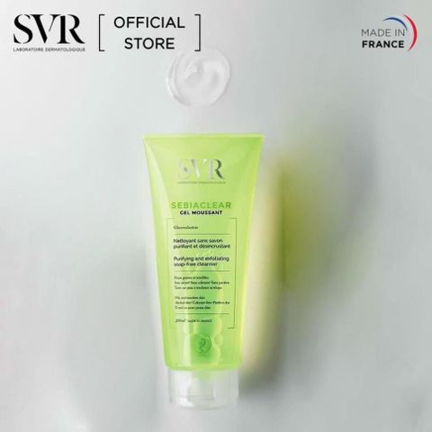 Sữa rửa mặt dạng gel cho da dầu mụn SVR Sebiaclear Gel Moussant 55ml/ 200ml/ 400ml  [NHẬP KHẨU CHÍNH HÃNG 100%]