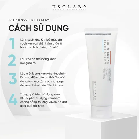 (Có Tem) Kem Dưỡng Trắng Da Body USOLAB Bio Intensive Light Cream 50ml