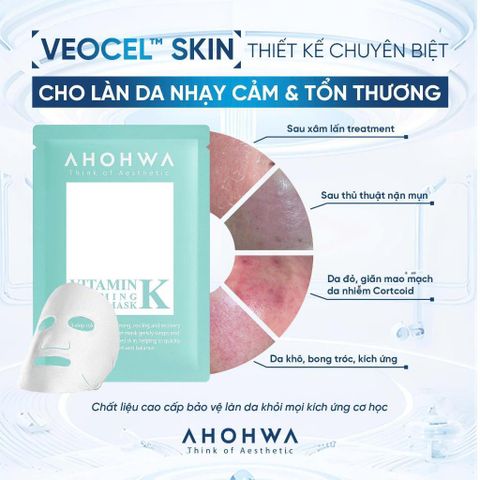 Mặt Nạ Vitamin K Ahohwa - Sheet Mask - Mặt nạ cấp ẩm phục hồi sinh học 