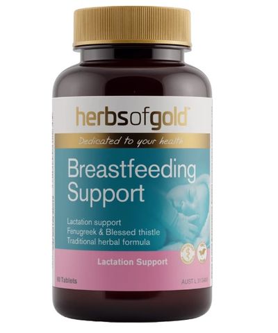 [Nhập khẩu] Thực phẩm bảo vệ sức khoẻ Herbs of Gold Breastfeeding Support hỗ trợ lợi sữa cho mẹ sau sinh (Hộp 60v)
