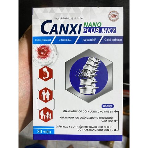 Canxi Nano Mk7 PLUS BỔ SUNG CANXI, chống còi xương, loãng xương hộp 30 viên