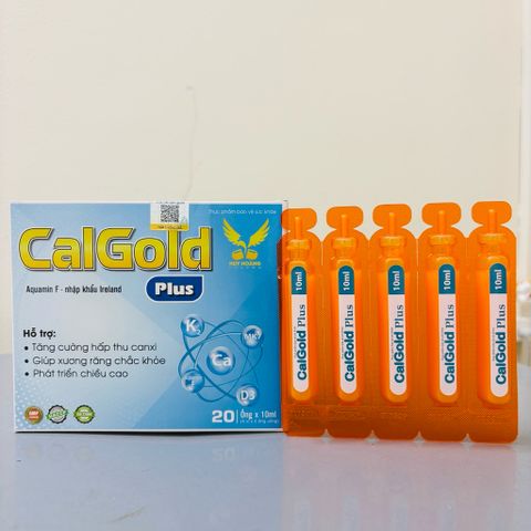 CalGold Plus 20 ống - Canxi hữu cơ cho bé từ 6 tháng - vị thơm ngon dễ uống