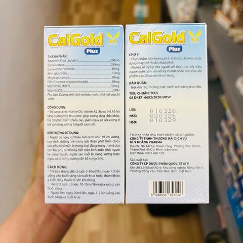CalGold Plus 20 ống - Canxi hữu cơ cho bé từ 6 tháng - vị thơm ngon dễ uống