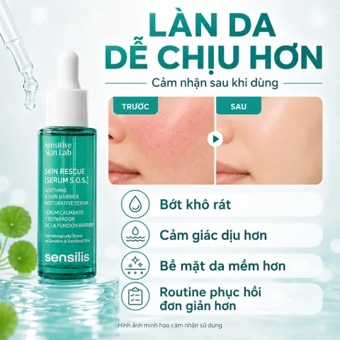 Serum Sensitive Skin Lab Skin Rescue S.O.S 30ml Làm Dịu Đỏ, Phục Hồi Da Nhạy Cảm Sau Thủ Thuật