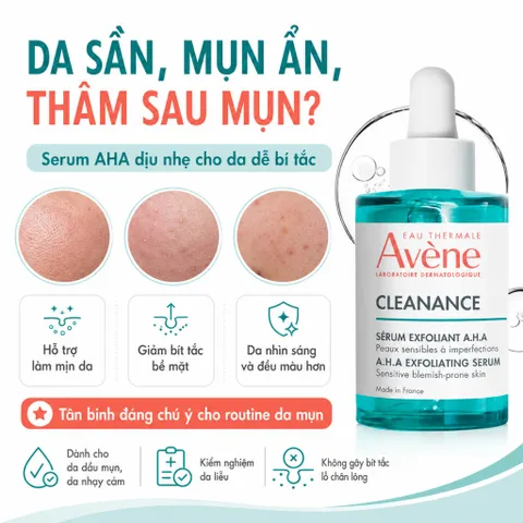 [ 4/27 ] Avène Cleanance AHA 30ml Serum Tẩy Tế Bào Chết Giảm Thâm Sáng Da Dịu Nhẹ Da Nhạy Cảm