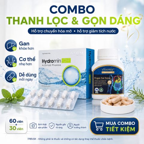 Combo Viên Uống Hydromin Off 30 Viên Vitatree Organ Fat Detox 60 Viên Hỗ Trợ Giảm Tích Nước Gọn Dáng