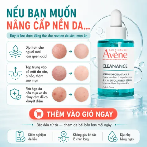 [ 4/27 ] Avène Cleanance AHA 30ml Serum Tẩy Tế Bào Chết Giảm Thâm Sáng Da Dịu Nhẹ Da Nhạy Cảm