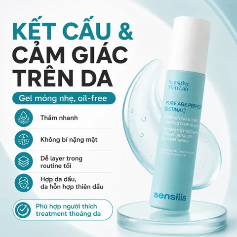Serum Sensilis Pure Age Perfection Retinal 50ml Chống Lão Hóa Da Dầu Bí Tắc Nhạy Cảm