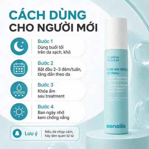 Serum Sensilis Pure Age Perfection Retinal 50ml Chống Lão Hóa Da Dầu Bí Tắc Nhạy Cảm