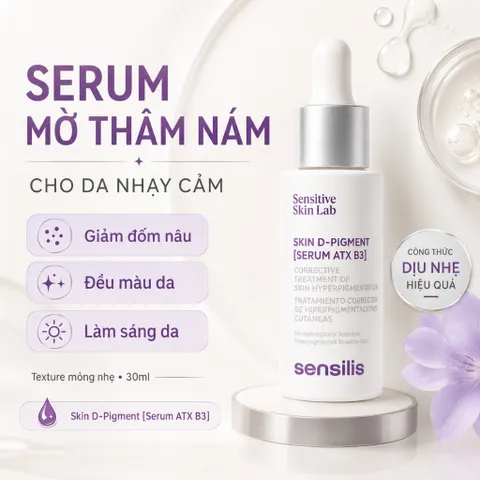 Serum Sensilis Skin D-Pigment ATX B3 30ml Mờ Thâm Nám, Đốm Nâu Cho Da Nhạy Cảm
