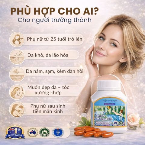 Viên Uống Marine Collagen – Hỗ Trợ Da Căng Mịn, Giảm Lão Hóa, Tóc Móng Chắc Khỏe 755036