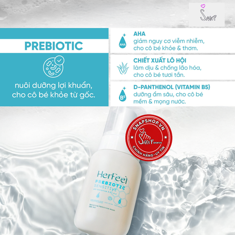 (Snapshop) Dung Dịch Vệ Sinh Phụ Nữ Her Feel Prebiotic Sensitive HA Làm Sạch Cấp Ẩm Chính Hãng