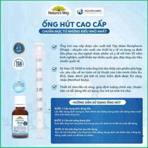 DHA Nature's Way Kids Smart Drops tăng chỉ số IQ, giúp trẻ thông minh vượt trội, Hộp 20ml