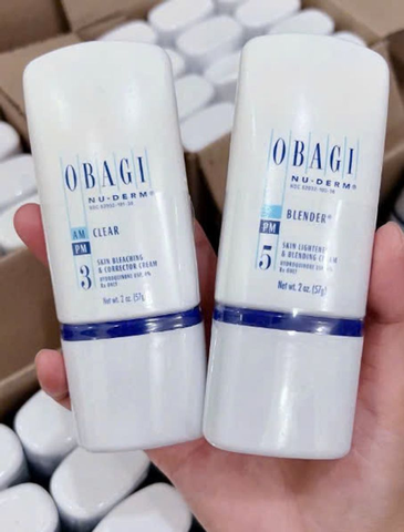 combo Kem giảm xóa mờ nám Obagi Nuderm Clear số 3 -5 rx (4% HQ) sẩm phẩm giảm nám từ Mỹ NK chính ngạch
