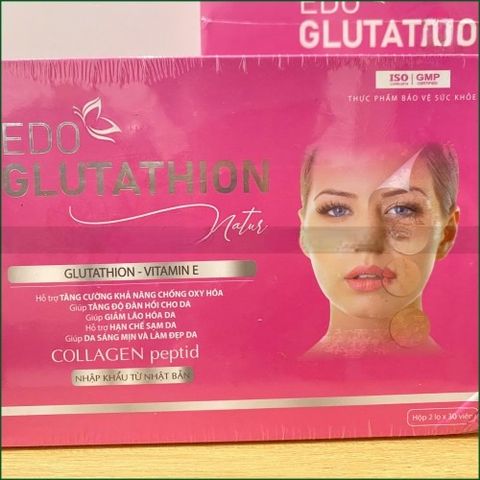 1 HỘP EDO GLUTATHION NATUS - VIÊN UỐNG TRẮNG DA, CHỐNG OXY HÓA, HẠN CHẾ LÃO HÓA DA - HỘP 60 VIÊN (30 VIÊN ĐỎ + 30 VIÊN HỒNG)