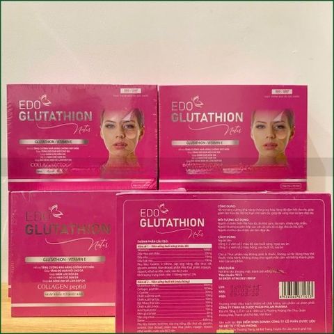 1 HỘP EDO GLUTATHION NATUS - VIÊN UỐNG TRẮNG DA, CHỐNG OXY HÓA, HẠN CHẾ LÃO HÓA DA - HỘP 60 VIÊN (30 VIÊN ĐỎ + 30 VIÊN HỒNG)