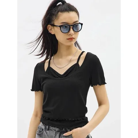 Áo thun tăm cổ yếm Gu Japan 755390