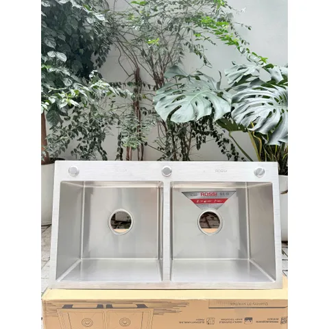 [Võ Hà Linh x Tân Á Đại Thành] Chậu rửa cao cấp Rossi RL320H 2 hố inox 304, bảo hành 5 năm