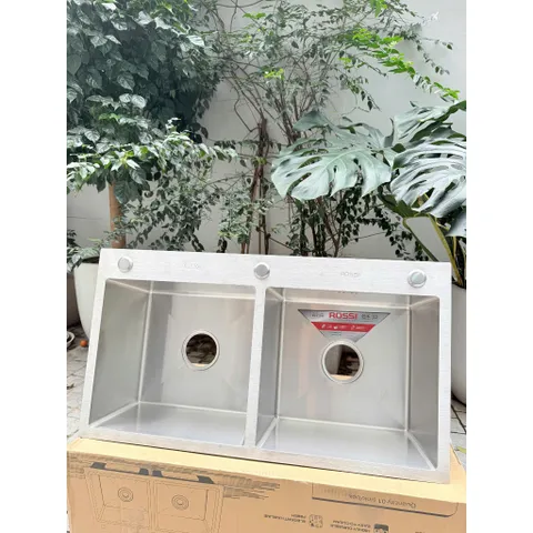 [Võ Hà Linh x Tân Á Đại Thành] Chậu rửa cao cấp Rossi RL320H 2 hố inox 304, bảo hành 5 năm