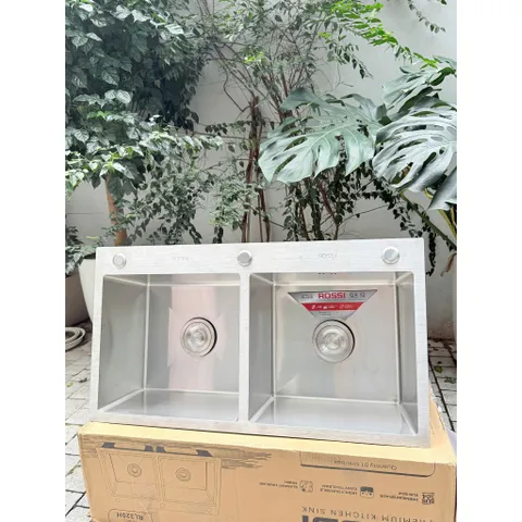[Võ Hà Linh x Tân Á Đại Thành] Chậu rửa cao cấp Rossi RL320H 2 hố inox 304, bảo hành 5 năm