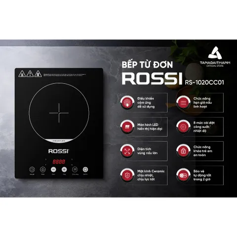 Bếp Từ Đơn Tân Á Đại Thành Rossi RS-1020CC01 Tặng Kèm Nồi