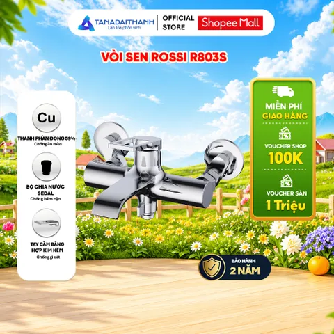 Vòi Sen Rossi R803S Có Nóng Lạnh, Bảo Hành 2 Năm, Thiết Kế Tinh Tế Chuẩn Tây Ban Nha