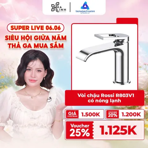 [Võ Hà Linh x Tân Á Đại Thành] Vòi Chậu Rossi R803V1 Có Nóng Lạnh, Bảo Hành 2 Năm