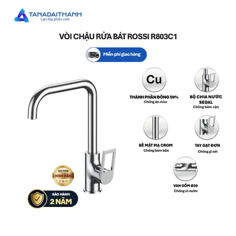Combo Bếp Thảnh Thơi Gồm Chậu Rửa Rossi RL210H Inox 201 Và Vòi Chậu Rossi R803C1