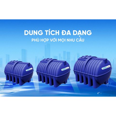 [GIAO MIỀN BẮC] Bồn nước nhựa Tân Á Ex Ngang 500N 1000N 1500N 2000N - Chính hãng, Bảo hành 5 năm, Chỉ bán miền Bắc