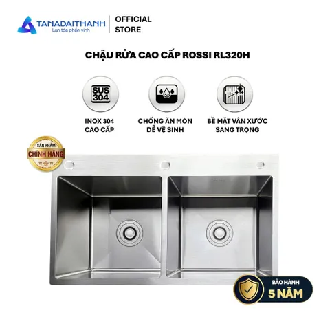 Combo Bếp Nhẹ Ví Gồm Chậu Rửa Rossi RL320H Inox 304 Và Vòi Chậu Rossi R803C1