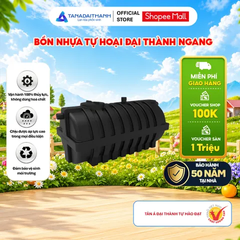 [GIAO MIỀN BẮC] Bồn nhựa tự hoại Đại Thành Ngang 1700N 2200N - Chính hãng, Bảo hành 50 năm