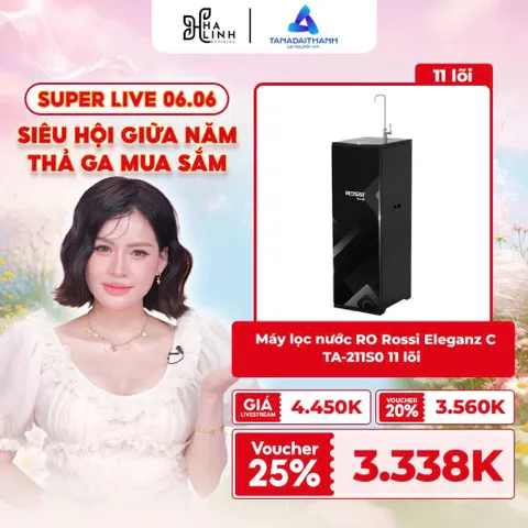 [Võ Hà Linh x Tân Á Đại Thành] Máy lọc nước RO Rossi Eleganz C TA-211S0 - 11 lõi, bổ sung Hydrogen hàm lượng cao