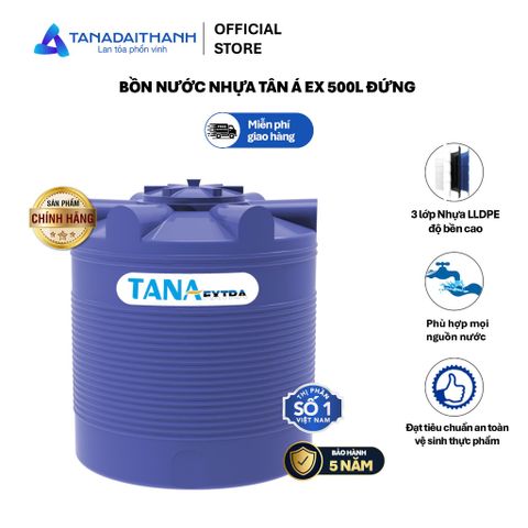 [GIAO MIỀN BẮC] Bồn nước nhựa Tân Á Ex 500D - Chính hãng, Bảo hành 5 năm