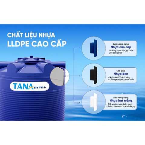 [GIAO MIỀN BẮC] Bồn nước nhựa Tân Á Ex 500D - Chính hãng, Bảo hành 5 năm