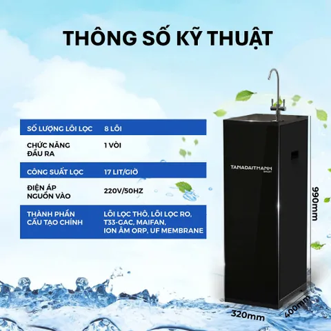 [GIAO LẮP TQ] Máy lọc nước RO Tân Á Đại Thành Smart 8 Lõi - Chính hãng, Bảo Hành 12 Tháng