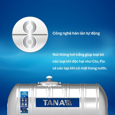 [GIAO NỘI THÀNH HN] Bồn nước inox Tân Á 8 Ngang 500N 1000N 1500N 2000N - Chính hãng, Bảo hành 15 năm
