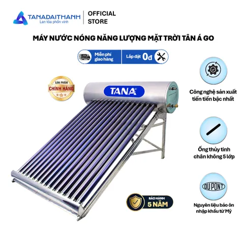 [GIAO MIỀN BẮC] Combo Trữ Sạch Nhiệt Xanh Gồm Bồn Inox 304 Tân Á Ngang 500-2000L và Máy NLMT Tân Á GOLD 160L