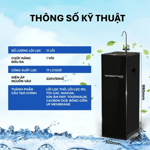 [GIAO LẮP TQ] Máy lọc nước RO Tân Á Đại Thành Smart 11 Lõi - Chính hãng, Bảo Hành 12 Tháng