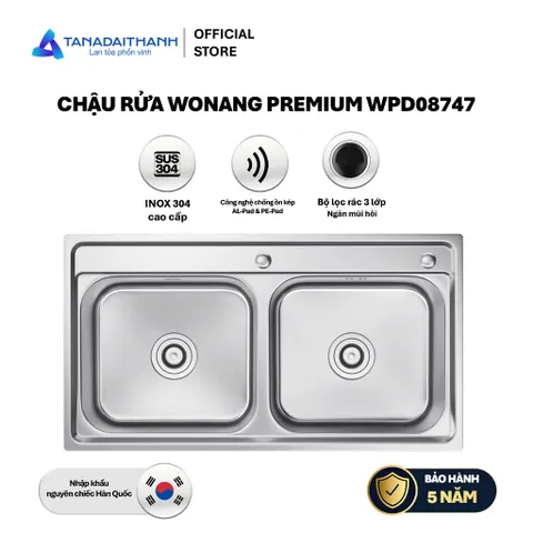 [GIAO MIỀN NAM] Chậu rửa Tân Á Đại Thành Wonang Premium WPD08747 - Chính hãng, Bảo hành 5 năm