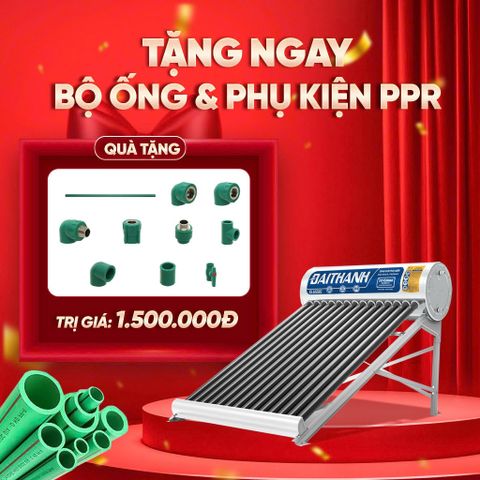 Bộ tặng phẩm năng lượng mặt trời gồm ống nước và phụ kiện PPR phi 25