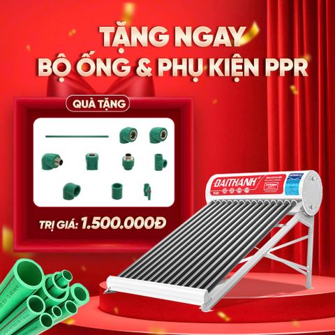 Bộ tặng phẩm năng lượng mặt trời gồm ống nước và phụ kiện PPR phi 25