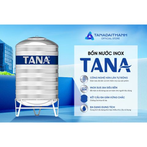 [GIAO MIỀN BẮC] Bồn nước inox Tân Á Đứng 2500D - 6000D Sus 304 - Chính hãng, Bảo hành 12 năm
