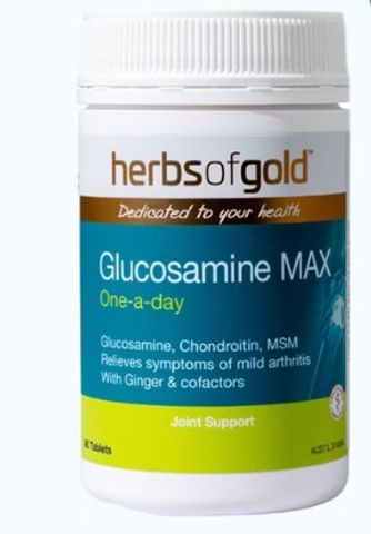 [ Nhập khẩu] Viên uống Herbs of Gold Glucosamine Max Bổ Xương Khớp (Lọ 90 Viên)