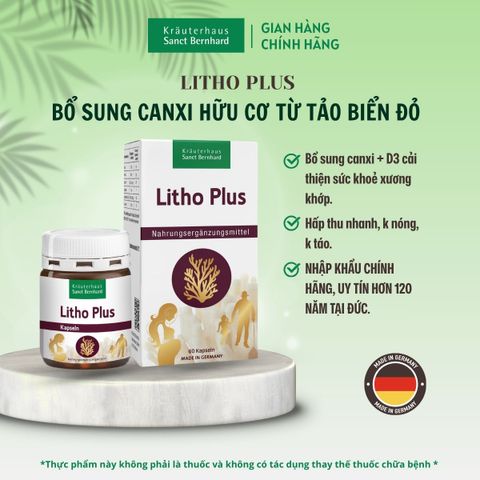 Viên uống Litho Plus bổ sung canxi từ tảo biển đỏ - Giải pháp chăm sóc xương khỏe mạnh từ thương hiệu Sanct Bernhard