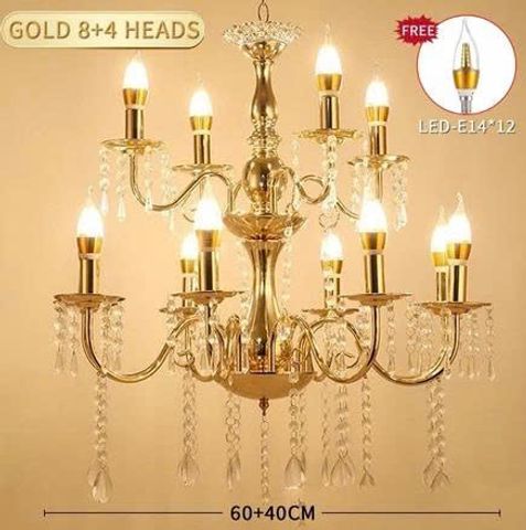 Đèn Chùm Pha Lê 12 Tay Nhựa Trang Trí Nhà, Phòng Khách, Nhà Hàng, Khách Sạn, Decor Studio, Sự Kiện