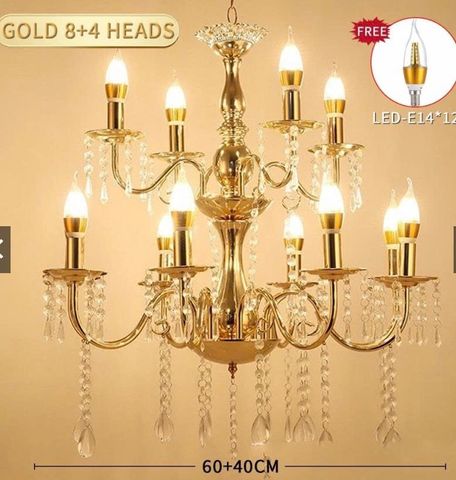 Đèn Chùm Pha Lê 12 Tay Nhựa Trang Trí Nhà, Phòng Khách, Nhà Hàng, Khách Sạn, Decor Studio, Sự Kiện