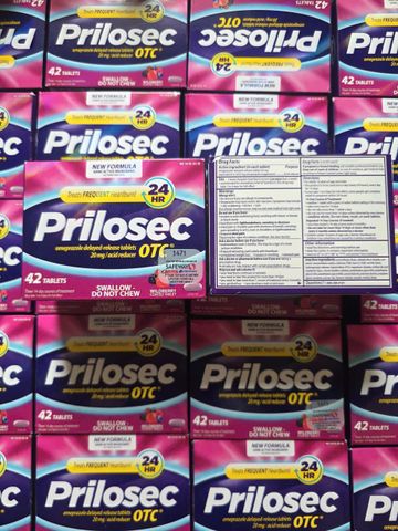 Viên uống giảm đau Prilosec OTC viên nén nhỏ uống 42 viên mỗi hộp, hiệu quả trong 24 giờ